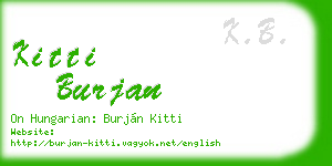 kitti burjan business card
